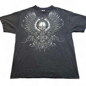 Vintage‎ Y2K affliction tapout style skul graphic tshirt size XL